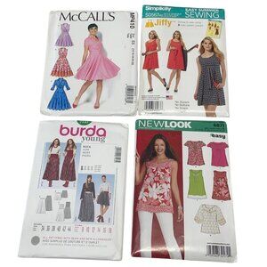 Burda‎ & McCalls Womens Sewing Pattern Bundle Dress Tops Sz 8-20